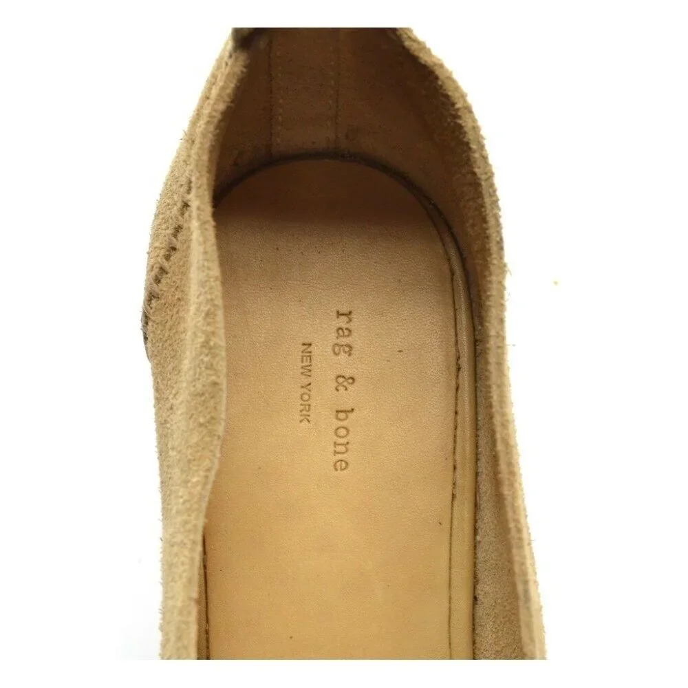 rag & bone Sunderland Tan Lace Up Wedge Pumps 41